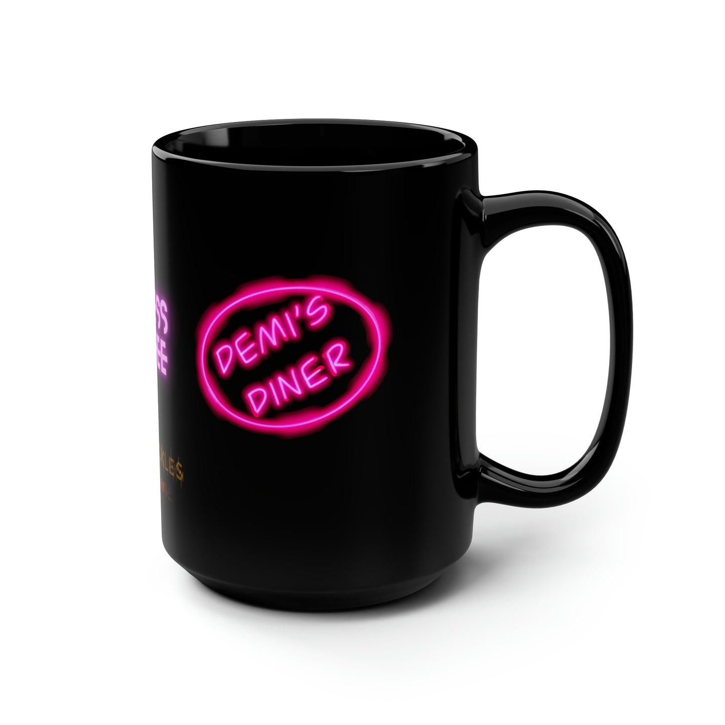 Demi's Diner Black Mug, 15oz