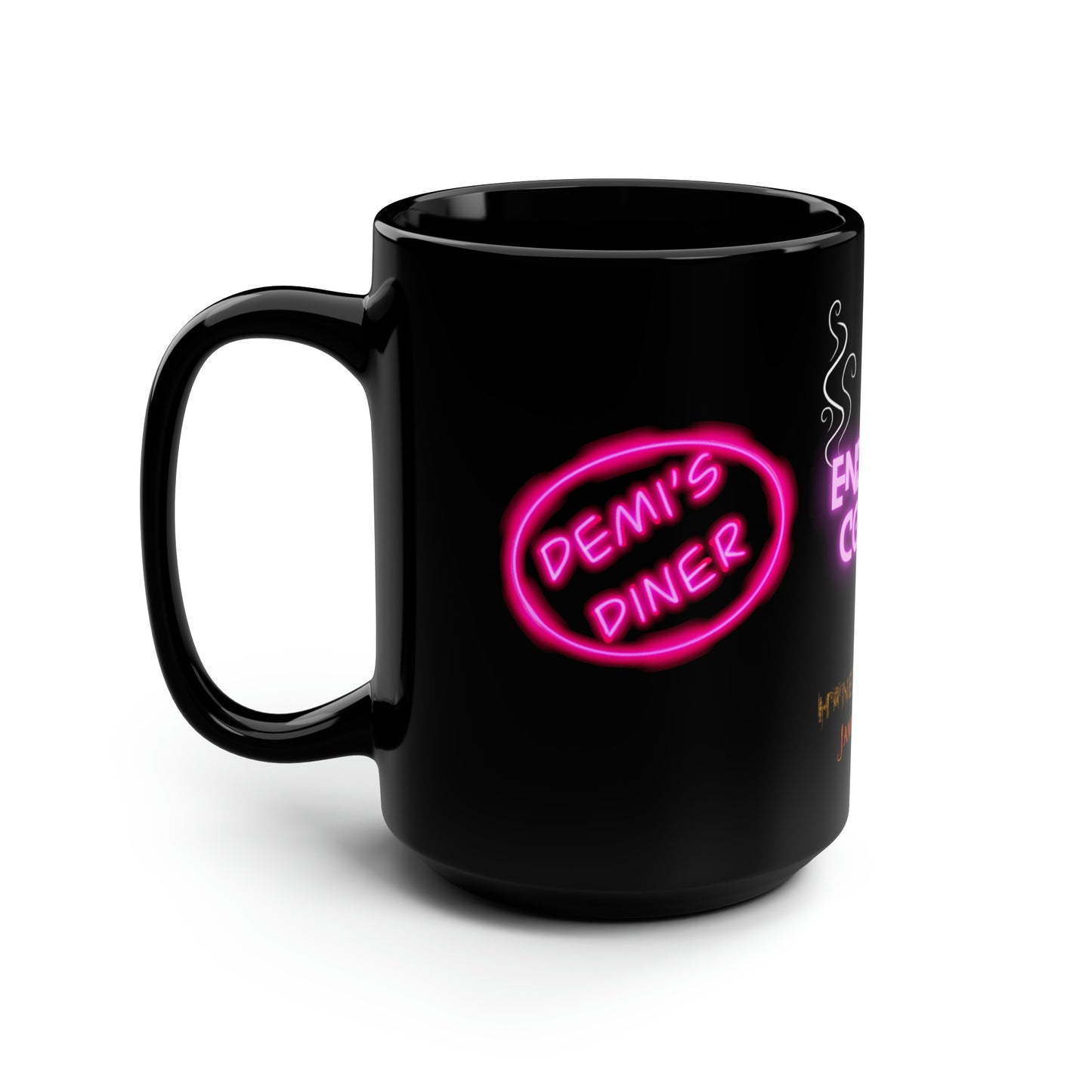 Demi's Diner Black Mug, 15oz