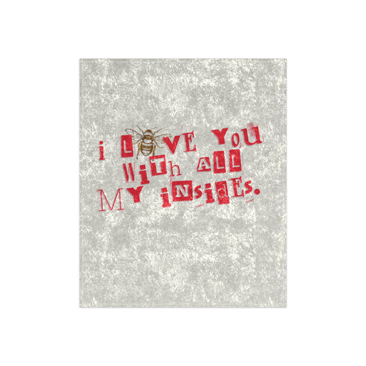 I love you with all my insides Crushed Velvet Blanket